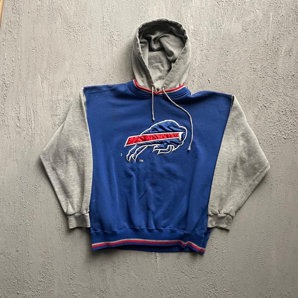 Vintage Buffalo Bills Embroidered Hoodie Men Small Blue 90s Starter